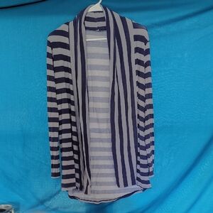 Cardigan- Dark Blue & White Striped Cardigan